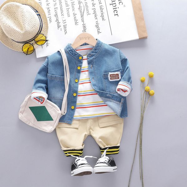 baby autumn denim clothing set fashion striped shirt+jeans coats+casual pants 3pcs kids outfits little boys clothes, White
baby autumn denim clothing set fashion striped shirt+jeans coats+casual pants 3pcs kids outfits little boys clothes, White