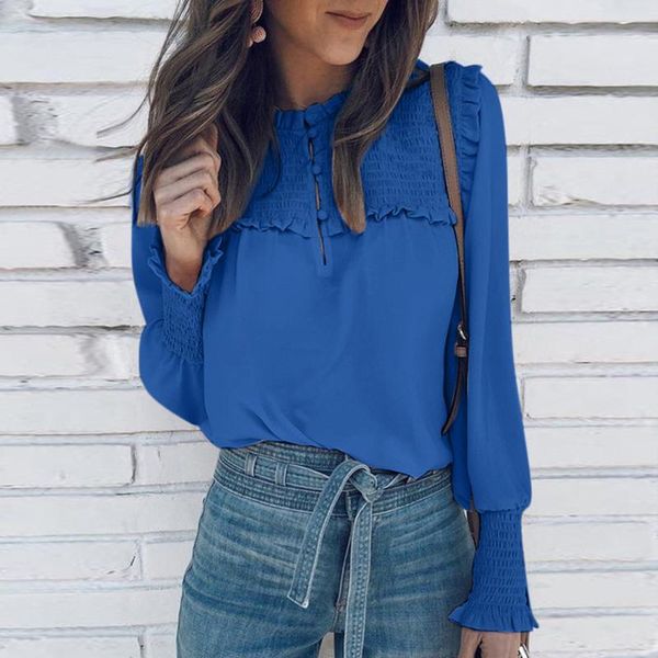 women casual shirts ladies minimalism casual chiffon shirts with button down elastic cuffs ladies long sleeve g3, White
women casual shirts ladies minimalism casual chiffon shirts with button down elastic cuffs ladies long sleeve g3, White