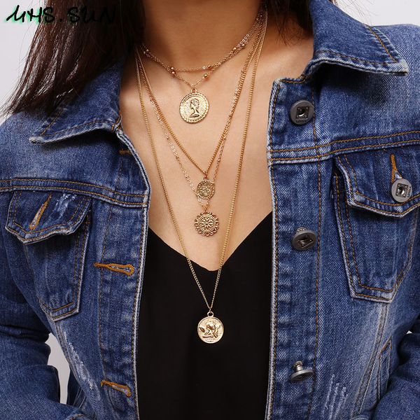 mhs.sun exaggerated women layered necklace fashion coin pendants chain necklace for girls gold/silver color charm jewelry 1pc
mhs.sun exaggerated women layered necklace fashion coin pendants chain necklace for girls gold/silver color charm jewelry 1pc