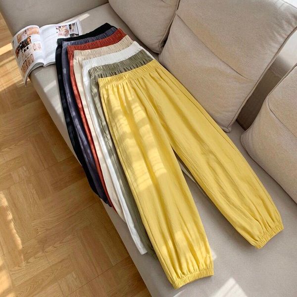 women's pants & capris women summer elastic high waist loose casual ankle-length 2021 vintage 100% cotton linen harem p701, Black;white
women's pants & capris women summer elastic high waist loose casual ankle-length 2021 vintage 100% cotton linen harem p701, Black;white