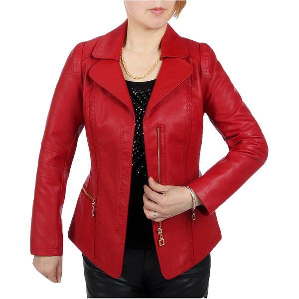 high-quality women's spring autumn women's pu leather jacket mom coat slim short suit collar plus size jackets overcoat, Black
high-quality women's spring autumn women's pu leather jacket mom coat slim short suit collar plus size jackets overcoat, Black