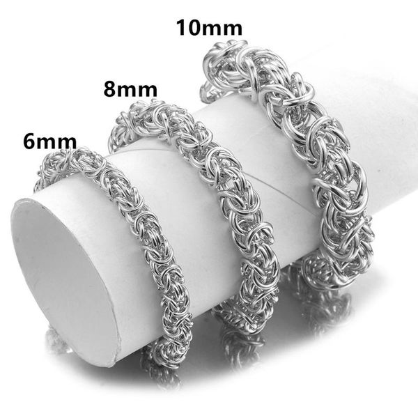 link, chain 6/8/10mm handamde jewelry 316l stainless steel silver color round byzantine link mens womens bracelet bangle 7-11" sale, Black
link, chain 6/8/10mm handamde jewelry 316l stainless steel silver color round byzantine link mens womens bracelet bangle 7-11" sale, Black