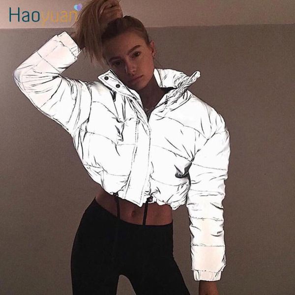 haoyuan reflective winter jacket women rave cotton padded thick fashion warm loose outerwear turtleneck parka crop puffer coat, Black
haoyuan reflective winter jacket women rave cotton padded thick fashion warm loose outerwear turtleneck parka crop puffer coat, Black