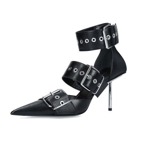 dress shoes 2021 fashion metal buckle women pumps pointed toe slingbacks 9cm thin heels lady punk high party motorcycle, Black
dress shoes 2021 fashion metal buckle women pumps pointed toe slingbacks 9cm thin heels lady punk high party motorcycle, Black