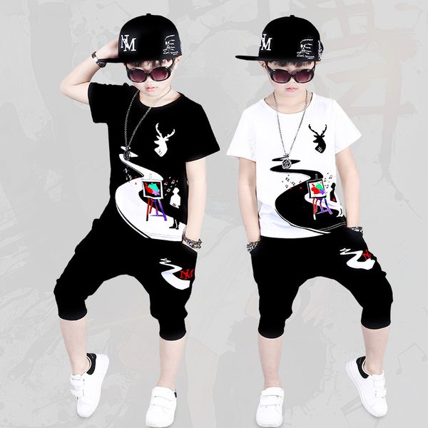 boys suits t-shirt and pants short sleeves summer street swear hip-hop cotton made handsome korean style t-shirts, White
boys suits t-shirt and pants short sleeves summer street swear hip-hop cotton made handsome korean style t-shirts, White