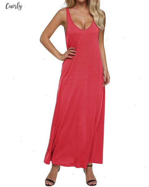 dress v summer women neck backless solid sleeveless long maxi tank dresses vintage casual loose plus size designer clothes, Black;gray
dress v summer women neck backless solid sleeveless long maxi tank dresses vintage casual loose plus size designer clothes, Black;gray