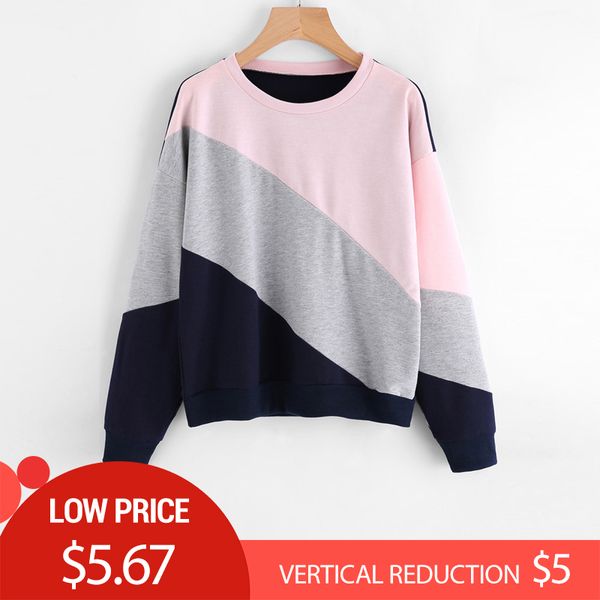 chamsgend female sweatshirt three-color stitching autumn hoodies o-neck long sleeve casual pullovers women's sweatshirts f718, Black
chamsgend female sweatshirt three-color stitching autumn hoodies o-neck long sleeve casual pullovers women's sweatshirts f718, Black