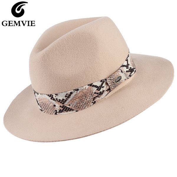 gemvie brand 100% wool 5 colors floppy wide brim women fedora hat snake skin striped band felt panama hat winter jazz cap, Blue;gray
gemvie brand 100% wool 5 colors floppy wide brim women fedora hat snake skin striped band felt panama hat winter jazz cap, Blue;gray