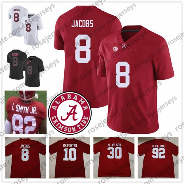 2019 alabama crimson tide #8 josh jacobs 10 reuben foster 30 mack wilson 82 irv smith jr. 92 quinnen williams red white jersey, Black
2019 alabama crimson tide #8 josh jacobs 10 reuben foster 30 mack wilson 82 irv smith jr. 92 quinnen williams red white jersey, Black