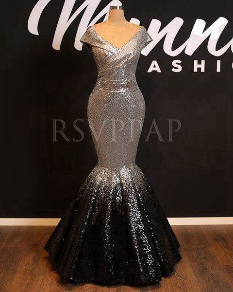 long evening dresses 2019 stunning real sample silver and black sequin mermaid african women formal evening gowns, White;black
long evening dresses 2019 stunning real sample silver and black sequin mermaid african women formal evening gowns, White;black