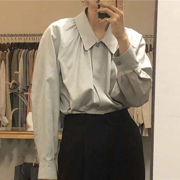 korean style women shirts spring new 2020 cotton wild ladies blouses and lapel single breasted solid color shirts v854, White
korean style women shirts spring new 2020 cotton wild ladies blouses and lapel single breasted solid color shirts v854, White