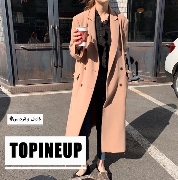 2019 fashion retro women solid color double breasted elegant loose trench coat with pockets large size long windbreaker, Tan;black
2019 fashion retro women solid color double breasted elegant loose trench coat with pockets large size long windbreaker, Tan;black
