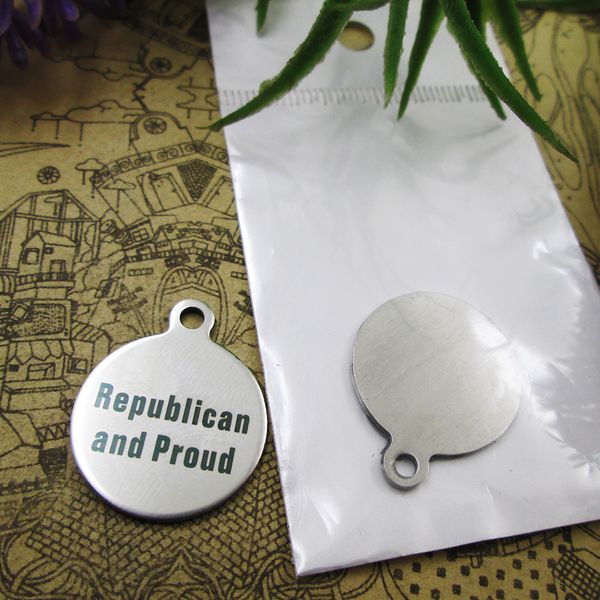 40pcs--"republican and proud"stainless steel charms more style for choosing diy charms pendants for necklace, Bronze;silver
40pcs--"republican and proud"stainless steel charms more style for choosing diy charms pendants for necklace, Bronze;silver