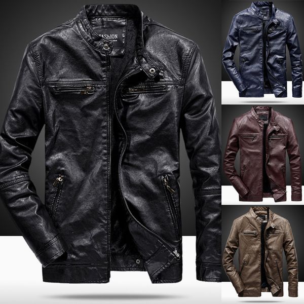 winter coat men's new style pure collar leather coat fashion casual pure color winter jacket support dropshipping, Black;brown
winter coat men's new style pure collar leather coat fashion casual pure color winter jacket support dropshipping, Black;brown