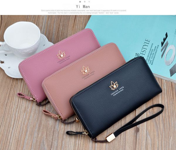 new ladies wallet female long section fashion 2019 japanese and korean zipper large capacity lychee pattern leaf wallet clutch bag, Red;black
new ladies wallet female long section fashion 2019 japanese and korean zipper large capacity lychee pattern leaf wallet clutch bag, Red;black