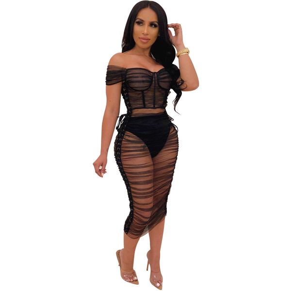 women evening party bodycon dresses sheer mesh see through two piece sets slash neck off shoulder + midi dress night club outfits, White
women evening party bodycon dresses sheer mesh see through two piece sets slash neck off shoulder + midi dress night club outfits, White