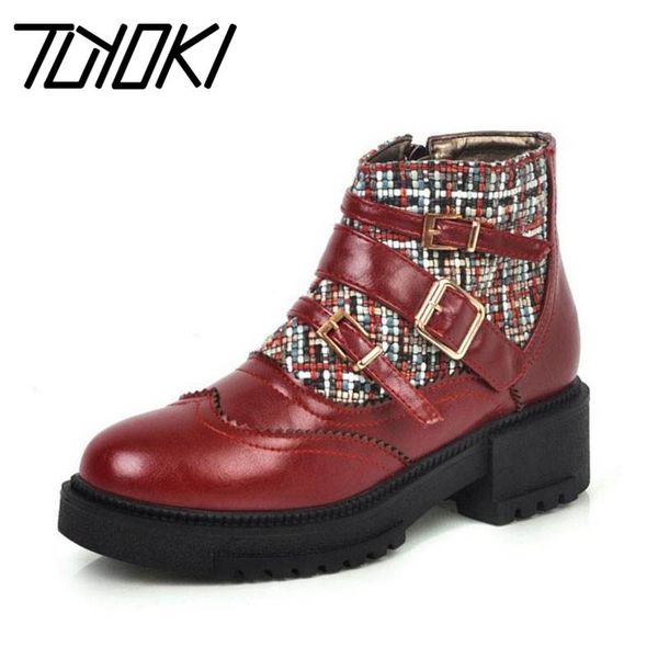 tuyoki women fashion pu leather ankle boots buckle chunky heels outdoor round toe platform short boots winter botas size 34-40, Black
tuyoki women fashion pu leather ankle boots buckle chunky heels outdoor round toe platform short boots winter botas size 34-40, Black