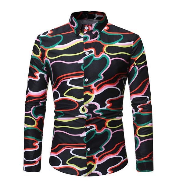 autumn mens ethnic style vintage fantasy color printing slim long sleeve dress shirt single breasted blouse moda masculina #thy, White;black
autumn mens ethnic style vintage fantasy color printing slim long sleeve dress shirt single breasted blouse moda masculina #thy, White;black