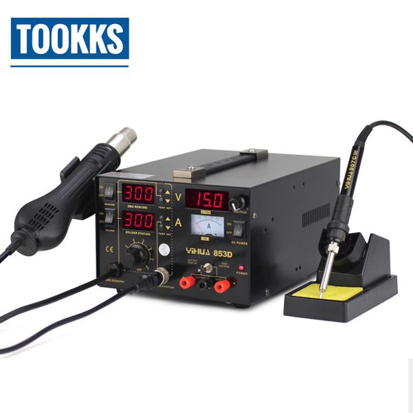 yihua 853d bga rework station 3 in 1 smd soldering iron stations with dc power supply air gun for motherboard chips repair
yihua 853d bga rework station 3 in 1 smd soldering iron stations with dc power supply air gun for motherboard chips repair