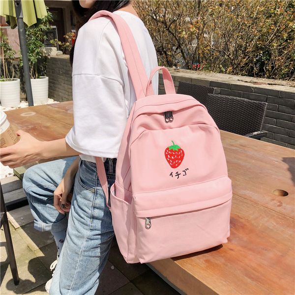 2019 new fruit embroidery women backpack little fresh waterproof nylon solid color shoulder bag girls'schoolbags for teenagers
2019 new fruit embroidery women backpack little fresh waterproof nylon solid color shoulder bag girls'schoolbags for teenagers