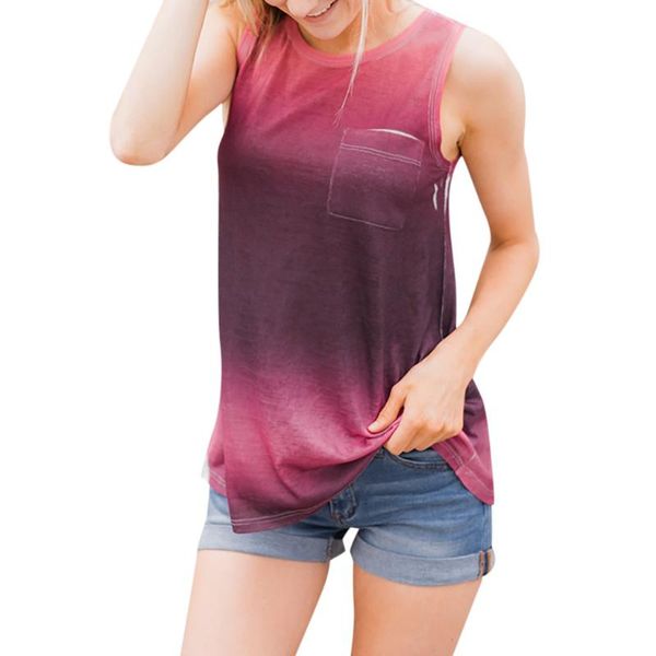 women's o-neck gradient printed sleeveless t-shirt tunic blouse tanks camisole clothing summer beach pocket, White
women's o-neck gradient printed sleeveless t-shirt tunic blouse tanks camisole clothing summer beach pocket, White