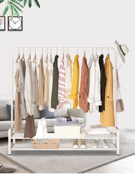 clothes rack 2-in-1 coat rack rolling garment rack with bottom shelves side hooks lockable wheels rolling closet organizer white black color
clothes rack 2-in-1 coat rack rolling garment rack with bottom shelves side hooks lockable wheels rolling closet organizer white black color