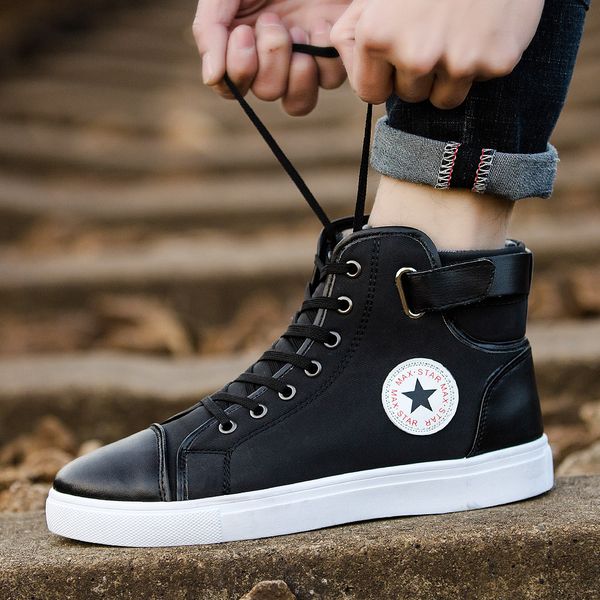 2019 new fashion casual shoes men high pu leather sneakers autumn spring outdoor breathable men shoes big size:39-47, Black
2019 new fashion casual shoes men high pu leather sneakers autumn spring outdoor breathable men shoes big size:39-47, Black