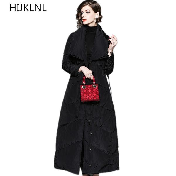 2018 new women's winter down jacket long paragraph loose 100% white duck down thick warm solid color coat tq291, Black
2018 new women's winter down jacket long paragraph loose 100% white duck down thick warm solid color coat tq291, Black