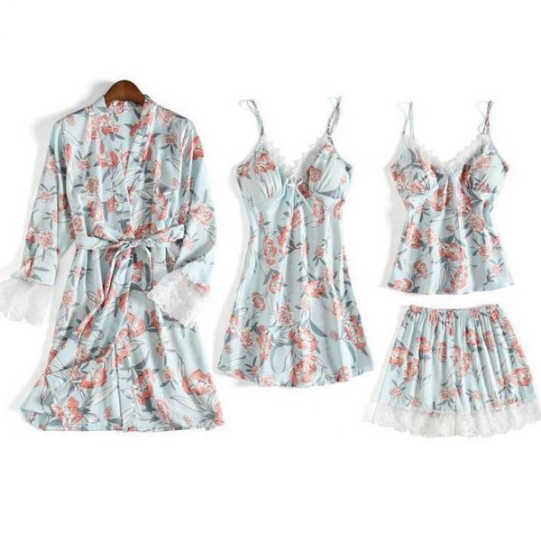 women's sleepwear 4pcs kimono gown nightwear intimate lingerie women homewear sleep set print flower wedding party robe casual, Black;red
women's sleepwear 4pcs kimono gown nightwear intimate lingerie women homewear sleep set print flower wedding party robe casual, Black;red