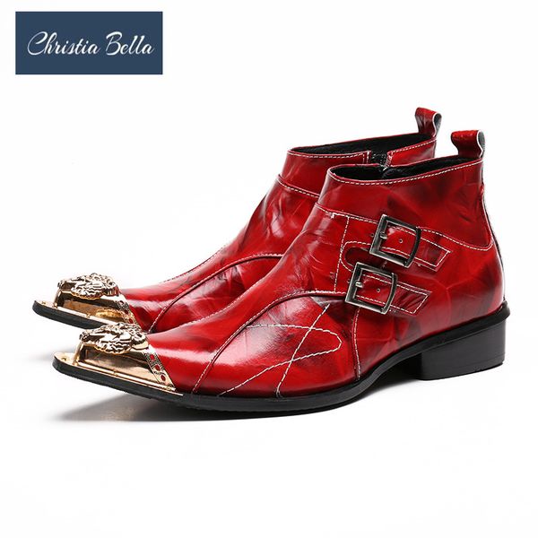 christia bella winter patchwork men shoes genuine leather boots fashion metal toe boots plus size ankle buckle strap, Black
christia bella winter patchwork men shoes genuine leather boots fashion metal toe boots plus size ankle buckle strap, Black
