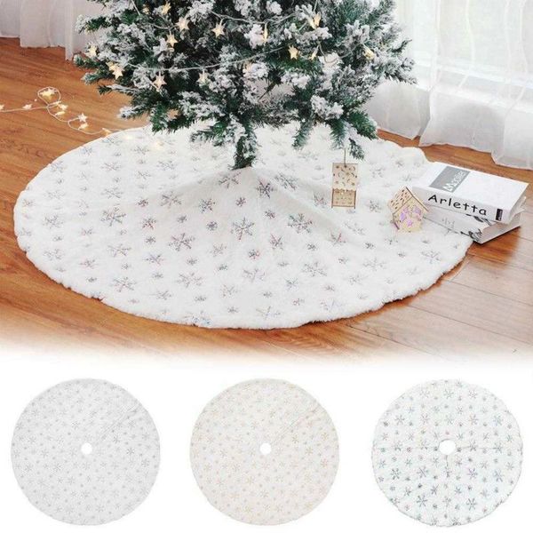 new 90/122cm white flannel embroidered snowflake christmas tree skirt christmas new year home decoration party supplies
new 90/122cm white flannel embroidered snowflake christmas tree skirt christmas new year home decoration party supplies