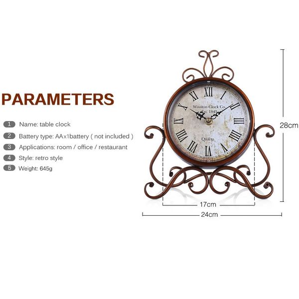 european style retro wrought iron craft table clock home decoration bronze gold mute table clock handicraft vintage desk clock desk table
european style retro wrought iron craft table clock home decoration bronze gold mute table clock handicraft vintage desk clock desk table