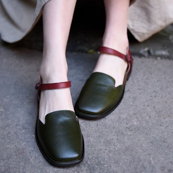 Artmu Origional Japanese Style Closed Toe Sandals Women's Genuine Leather Buckle Handmade Shoes College Style Hallow Shoes, Black
Artmu Origional Japanese Style Closed Toe Sandals Women's Genuine Leather Buckle Handmade Shoes College Style Hallow Shoes, Black