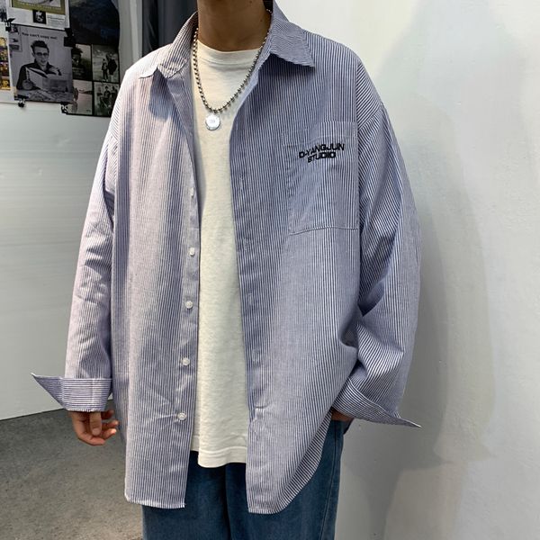 2020 spring and autumn new youth stripe loose long sleeve shirt fashion casual wild jacket khaki / blue / green -2xl, White;black
2020 spring and autumn new youth stripe loose long sleeve shirt fashion casual wild jacket khaki / blue / green -2xl, White;black