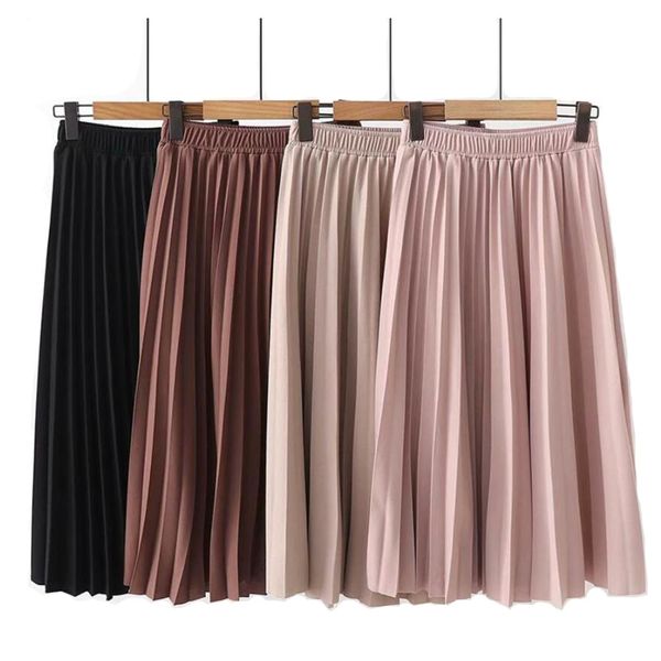 women skirts pleated skirt new 2019 fashion spring summer women high waist skirt solid color women causal midi skirts good quality, Black
women skirts pleated skirt new 2019 fashion spring summer women high waist skirt solid color women causal midi skirts good quality, Black