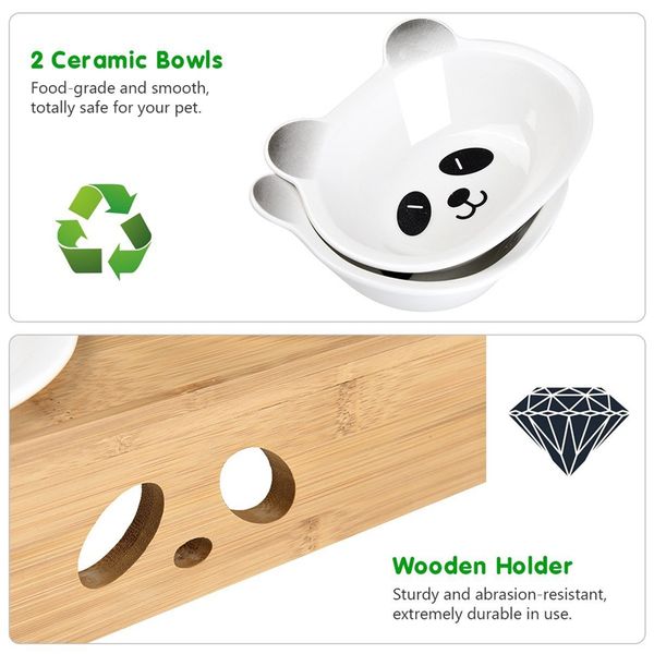 elevated dog cat bowls, raised pet feeder solid bamboo stand ceramic double pet bowl,suitable for cats, small and medium dogs
elevated dog cat bowls, raised pet feeder solid bamboo stand ceramic double pet bowl,suitable for cats, small and medium dogs