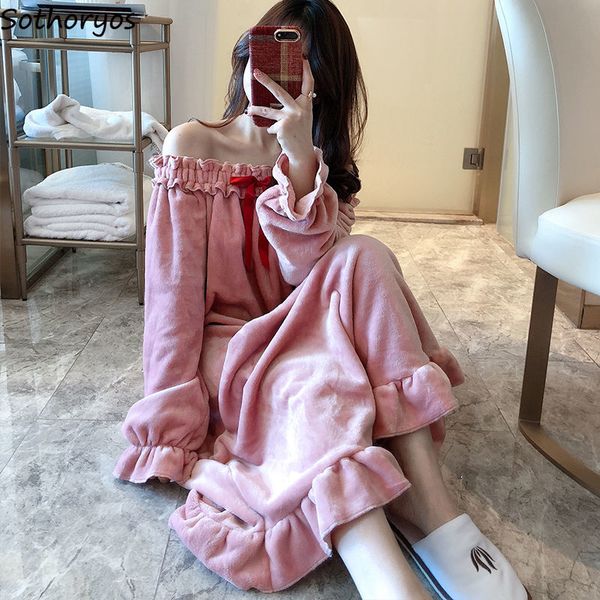 nightgowns women coral velvet sweet pink princess elegant round neck bow knot loose mid-long womens soft comfortable harajuku, Black;red
nightgowns women coral velvet sweet pink princess elegant round neck bow knot loose mid-long womens soft comfortable harajuku, Black;red