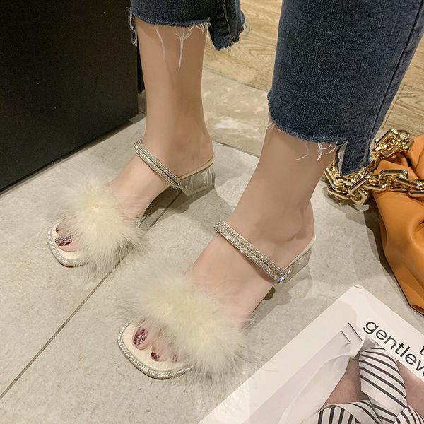 furry slippers women clear heels summer transparent heel sandals women fashion narrow band slippers open toe sandals, Black
furry slippers women clear heels summer transparent heel sandals women fashion narrow band slippers open toe sandals, Black