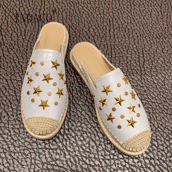 leather slippers women 2020 summer shoes woman slides slip on 3cm rivets, Black
leather slippers women 2020 summer shoes woman slides slip on 3cm rivets, Black