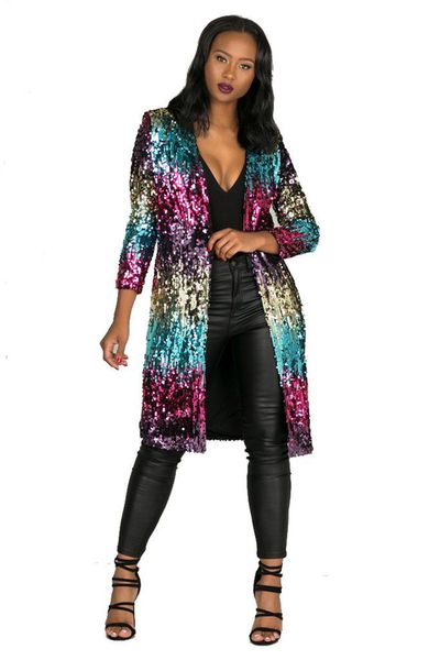 women designer long sequined cardigan jacket spring autumn colorful fashion jacket coats open stitch, Black;brown
women designer long sequined cardigan jacket spring autumn colorful fashion jacket coats open stitch, Black;brown