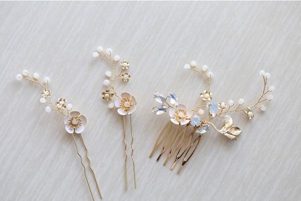 jonnafe jonnafe pretty gold flower hair pins bridal comb set crystal wedding hair jewelry accessories pin women headwear, Golden;white
jonnafe jonnafe pretty gold flower hair pins bridal comb set crystal wedding hair jewelry accessories pin women headwear, Golden;white