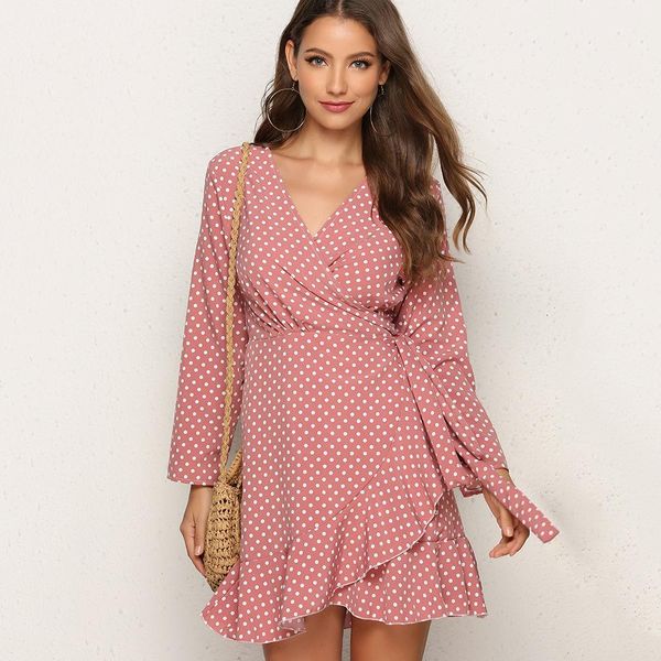 apparel women's clothing party dresses polka dot ruffle irregular autumn dress pink, burgundy green brown navy black, White;black
apparel women's clothing party dresses polka dot ruffle irregular autumn dress pink, burgundy green brown navy black, White;black