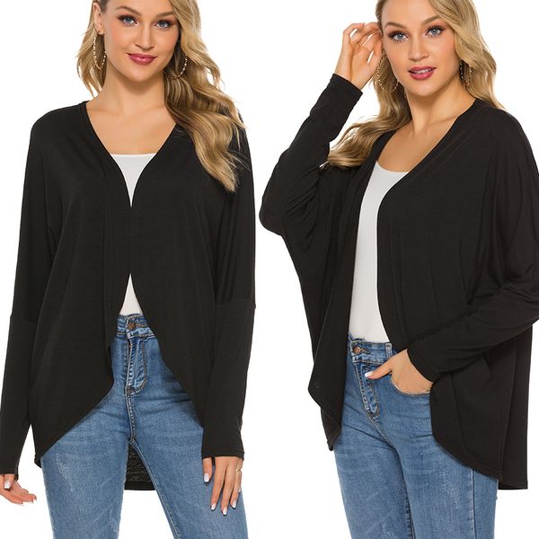 bat sleeve cardigan t-shirt women new fashion long sleeve shoulder slip irregular hem tee shirt femme lightweight tee shirts, White
bat sleeve cardigan t-shirt women new fashion long sleeve shoulder slip irregular hem tee shirt femme lightweight tee shirts, White