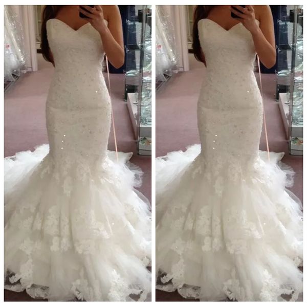 2020 sweetheart lace mermaid wedding dresses formal bridal gowns simple long customized vestidos de mariee plus size, White
2020 sweetheart lace mermaid wedding dresses formal bridal gowns simple long customized vestidos de mariee plus size, White