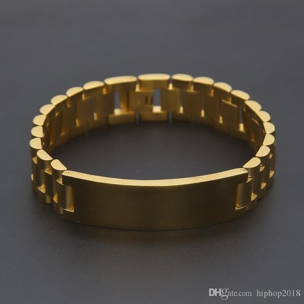 new mens watch bracelet gold plated stainless steel links cuff bangles hip hop jewelry for men gift, Black
new mens watch bracelet gold plated stainless steel links cuff bangles hip hop jewelry for men gift, Black