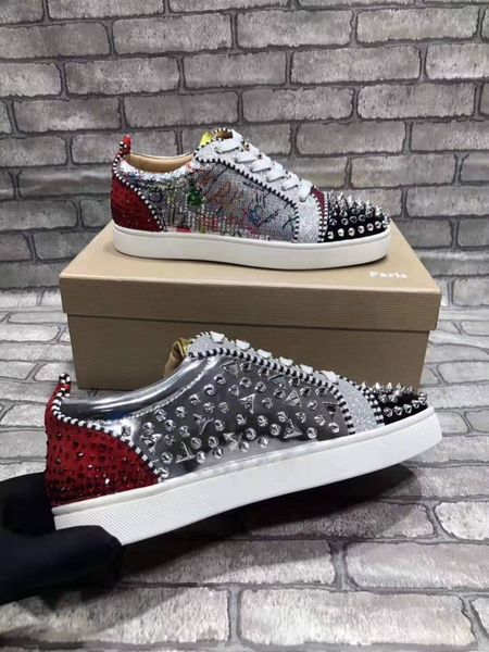 designer sneakers low red bottoms glitter strass with spikes flats shoes men womens suede leather sneakers party designer shoes, Black
designer sneakers low red bottoms glitter strass with spikes flats shoes men womens suede leather sneakers party designer shoes, Black