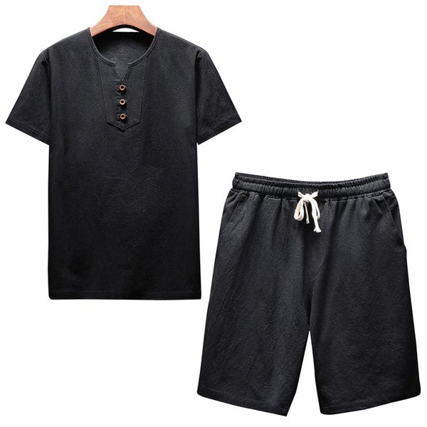 lasperal summer men set fashion solid short sleeve oneck linen t-shirt shorts suit casual breathable drawsting tracksuit male, Gray
lasperal summer men set fashion solid short sleeve oneck linen t-shirt shorts suit casual breathable drawsting tracksuit male, Gray