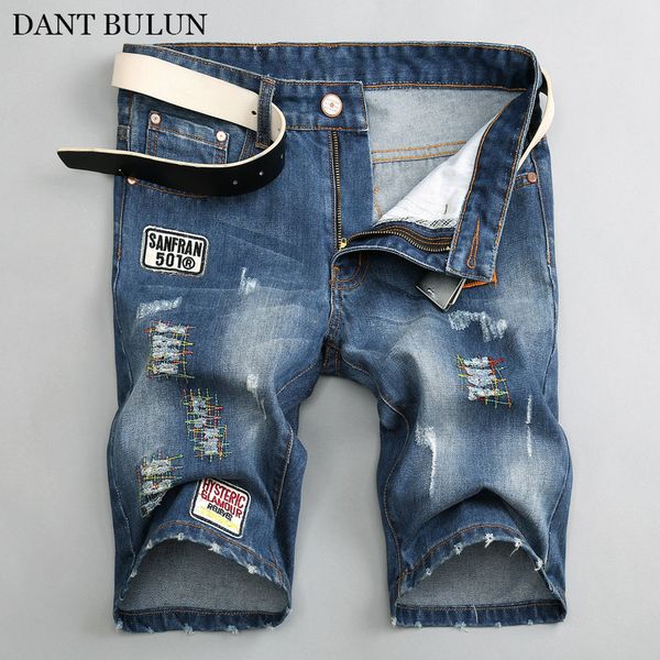 men shorts jeans casual badge patches embroidery denim slim fit short jeans for men straight knee legth summer hommes, Blue
men shorts jeans casual badge patches embroidery denim slim fit short jeans for men straight knee legth summer hommes, Blue