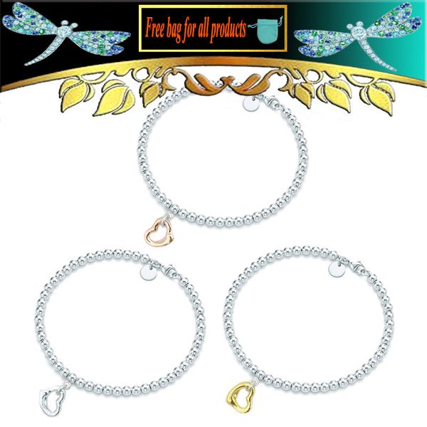 love open heart 4mm bead bracelets bangles s925 sterling silver fashion jewelry for woman valentine gift, Black
love open heart 4mm bead bracelets bangles s925 sterling silver fashion jewelry for woman valentine gift, Black