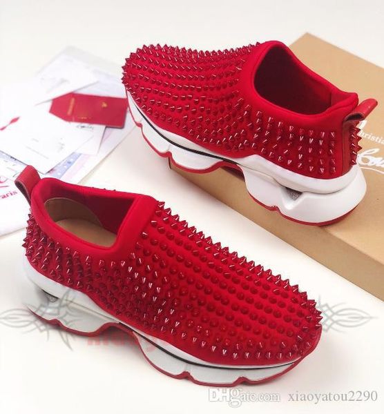 men's non-slip red bottom shoes latest men and women crystal rhinestone leather high elastic lycra breathable casual running shoes, Black;red
men's non-slip red bottom shoes latest men and women crystal rhinestone leather high elastic lycra breathable casual running shoes, Black;red